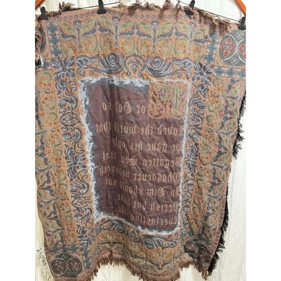 Crown Crafts Religious John 3:16 For God so loved the world Throw Blanket 46x52" - Picture 10 of 10